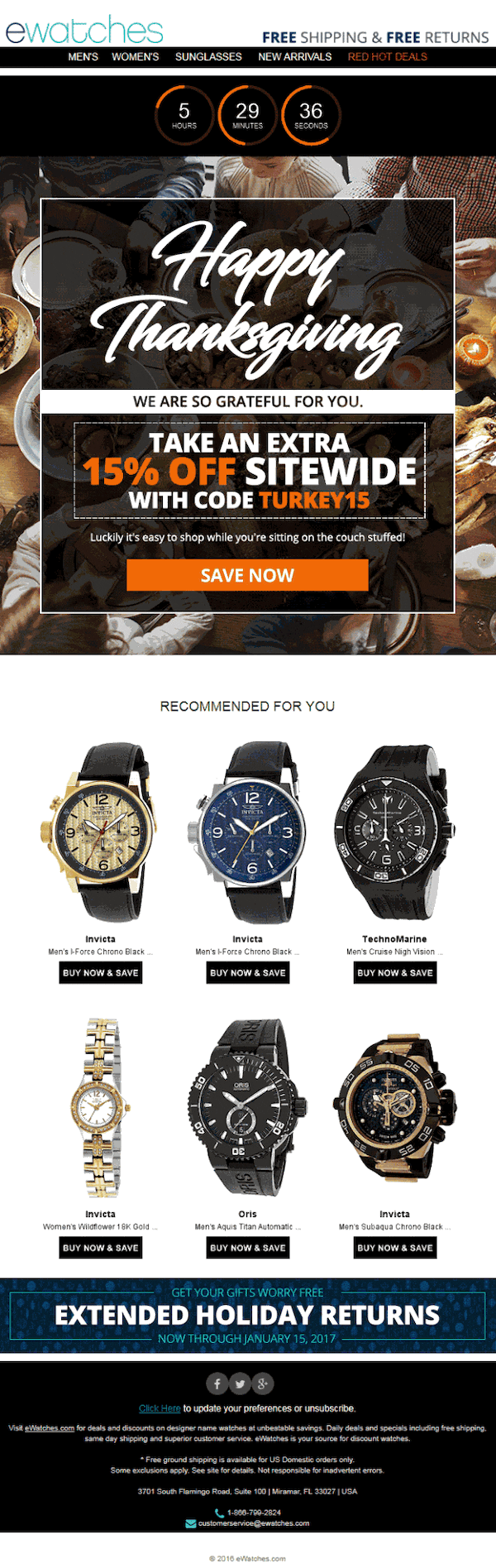 ewatches email marketing example_SmartrMail blog