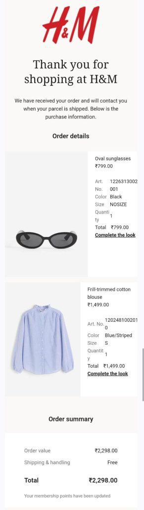 post purchase email automation example