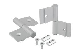 Charnières en aluminium, internes, avec rebord de type I