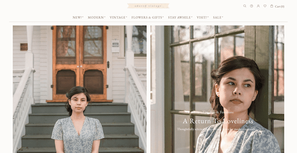 adored vintage shopify fashion store