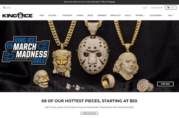 King Ice - One of the top Shopify jewelry stores for hip-hop accessories_SmartrMail blog