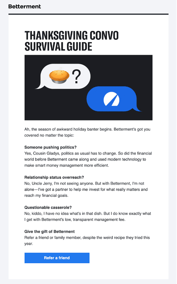 Betterment email marketing example_SmartrMail blog