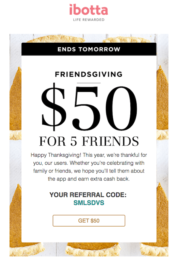 ibotta email marketing example_SmartrMail blog