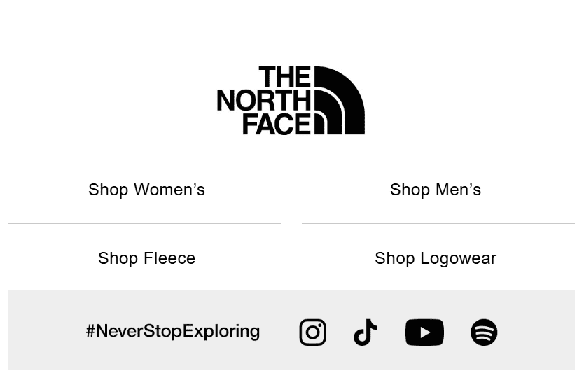 thank you email example the north face 3