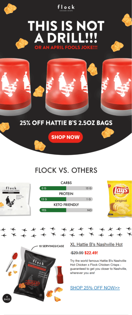 flock april fool's day email campaign example