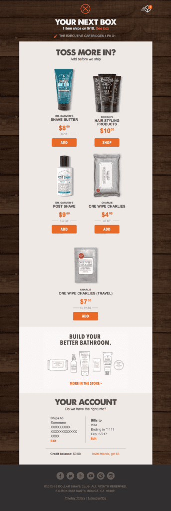 upsell email automation example