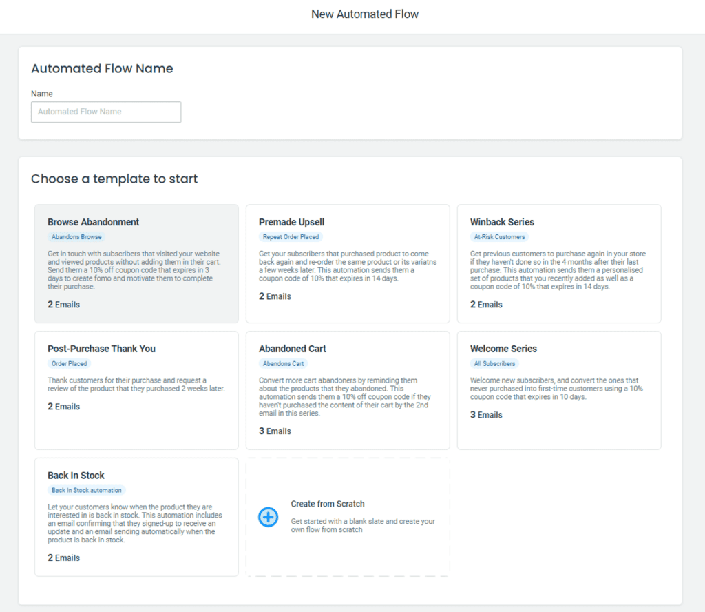 smartrmail automated flow and templates