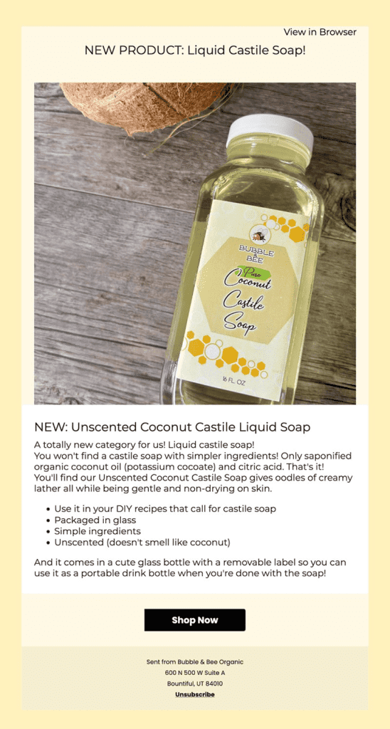 product launch email automation example