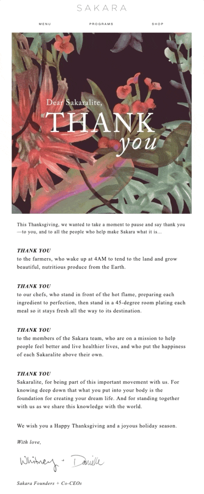 sakara email marketing example_SmartrMail blog