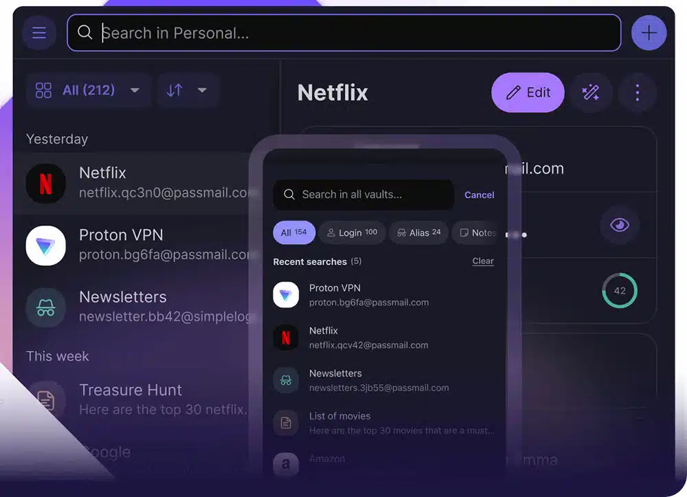 Proton Pass app design