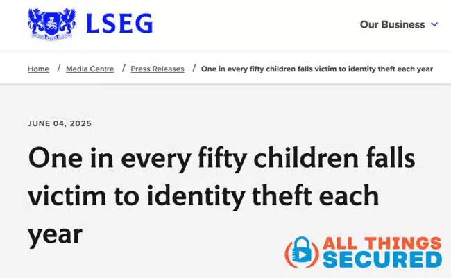 Child identity theft report